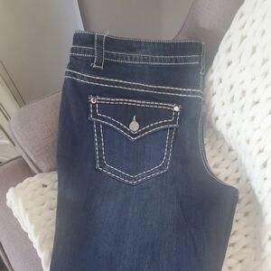 Paisley Sky Dark Blue Boot Cut Jeans